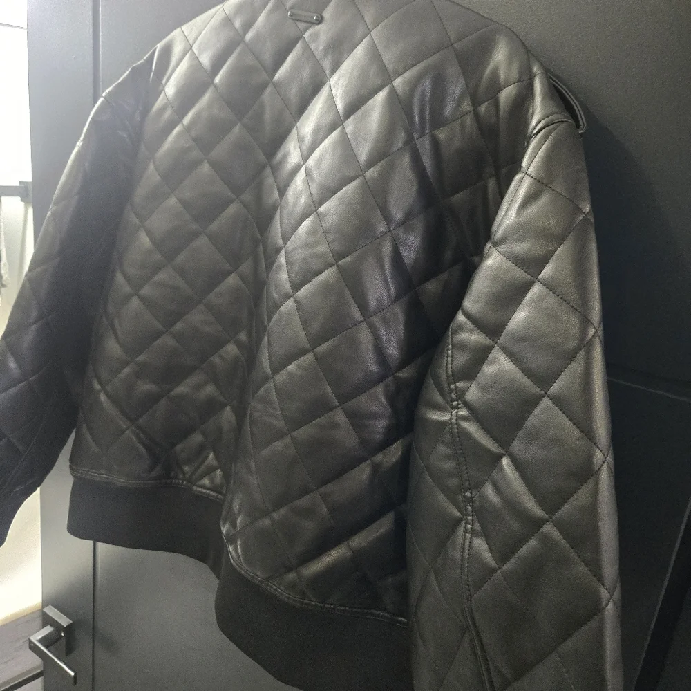 Nwt Bomber Leather Jacket Rebecca Minkoff XL - Picture 8 of 10